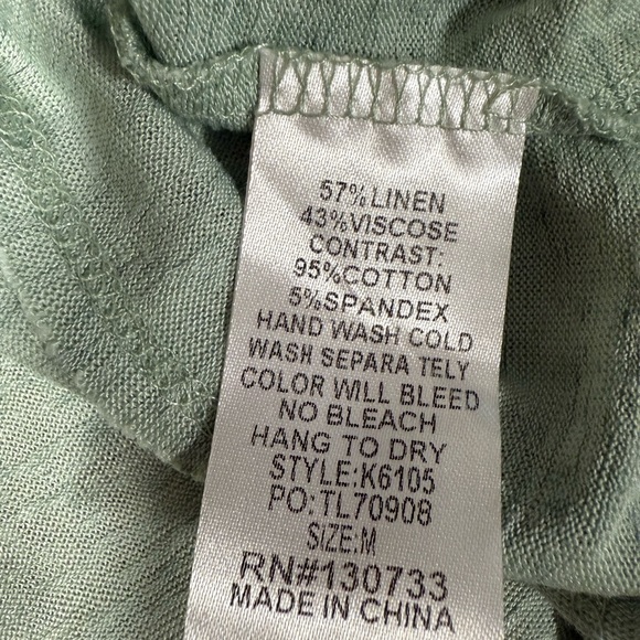 Umgee Mint Green V-Neck Shirt - Picture 6 of 6